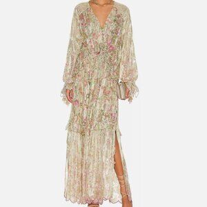 Hemant & Nandita Nina Kaftan Dress in Pale Mint XS